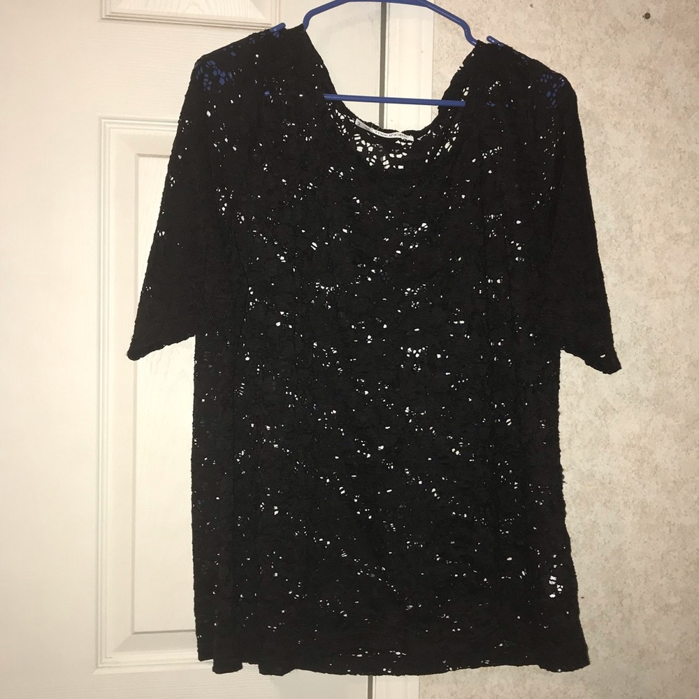 Maurices Black Lace Tee 2x